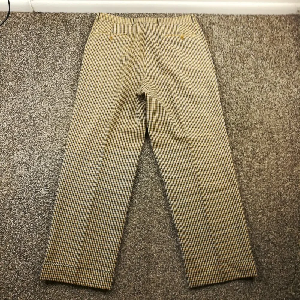 Zanella Dress Pants Wool Bennett Pleated Checked 34x30